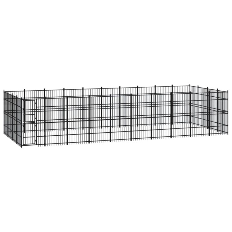 Outdoor Dog Kennel Steel 36.86 m²