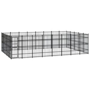 Outdoor Dog Kennel Steel 36.86 m²