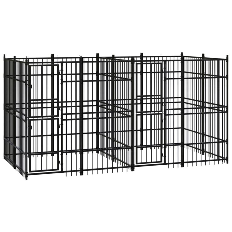 Outdoor Dog Kennel Steel 7.37 m²