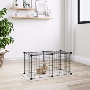 8-Panel Pet Cage Black 35x35 cm Steel