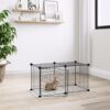 Spacious Black Steel Pet Playpen DIY Flexible Assembly with Secure Door