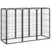 Heavy Duty Dog Playpen Outdoor Pet Exercise Fence Powder-Coated Steel Black