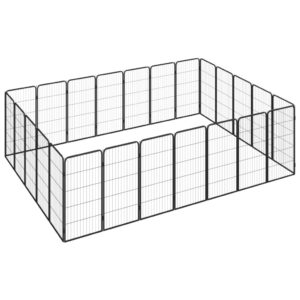 Heavy Duty Dog Playpen Large Outdoor Exercise Pet Fence Black Powder-Coated Steel