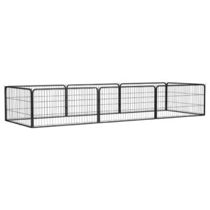 Heavy Duty Dog Playpen Outdoor Exercise Pet Fence Enclosure Black Powder Coated