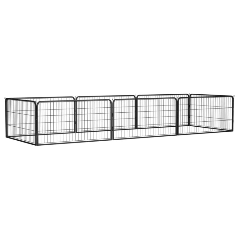 Heavy Duty Dog Playpen Outdoor Exercise Pet Fence Enclosure Black Powder Coated