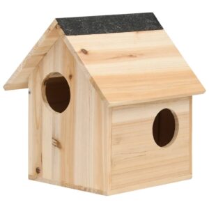 Solid Firwood Squirrel House with Three Entry Holes  Ideal for Nesting and Resting