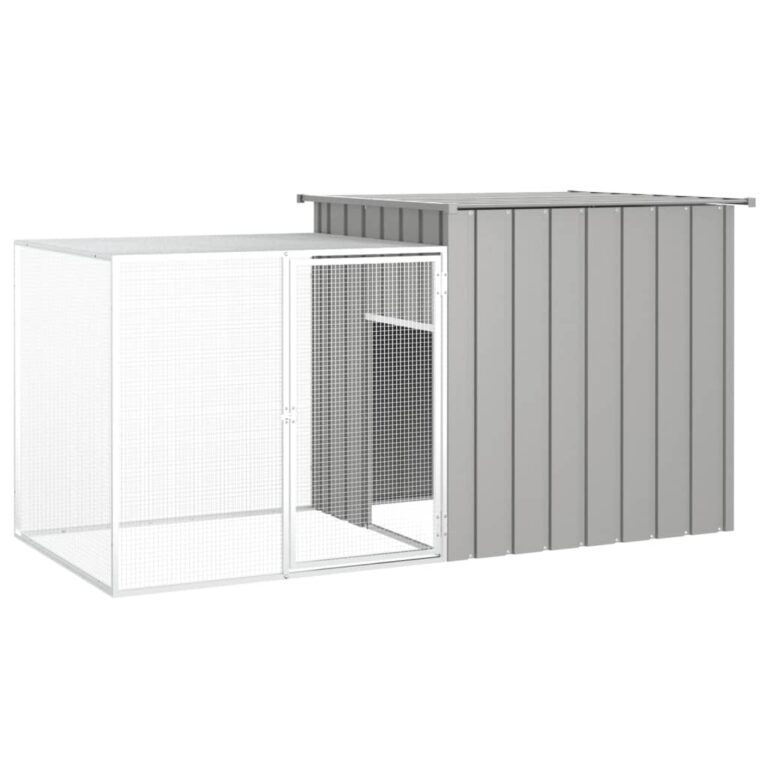 Large Grey Rabbit Cage Galvanised Steel  Secure Lockable Door  Ventilated Design