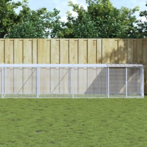 Chicken Cage with Roof Light Grey 1003x98x90 cm Galvanised Steel