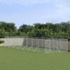Outdoor Dog Kennel Silver 4x16x2 m Galvanised Steel