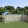 Outdoor Dog Kennel with Protective Roof  Galvanised Steel  Spacious  Lockable Door  Silver