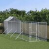 Outdoor Dog Kennel with Roof Silver 2x10x2.5 m Galvanised Steel