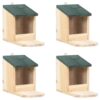 Squirrel Feeder House Set Outdoor Wooden Wildlife Shelter with Hinged Roof