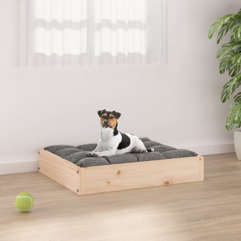 Comfortable Solid Pine Wood Dog Bed Rectangular Minimalist Pet Sofa Frame