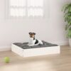 Comfortable Solid Pine Wood Dog Bed White Durable Pet Sofa Minimalist Design