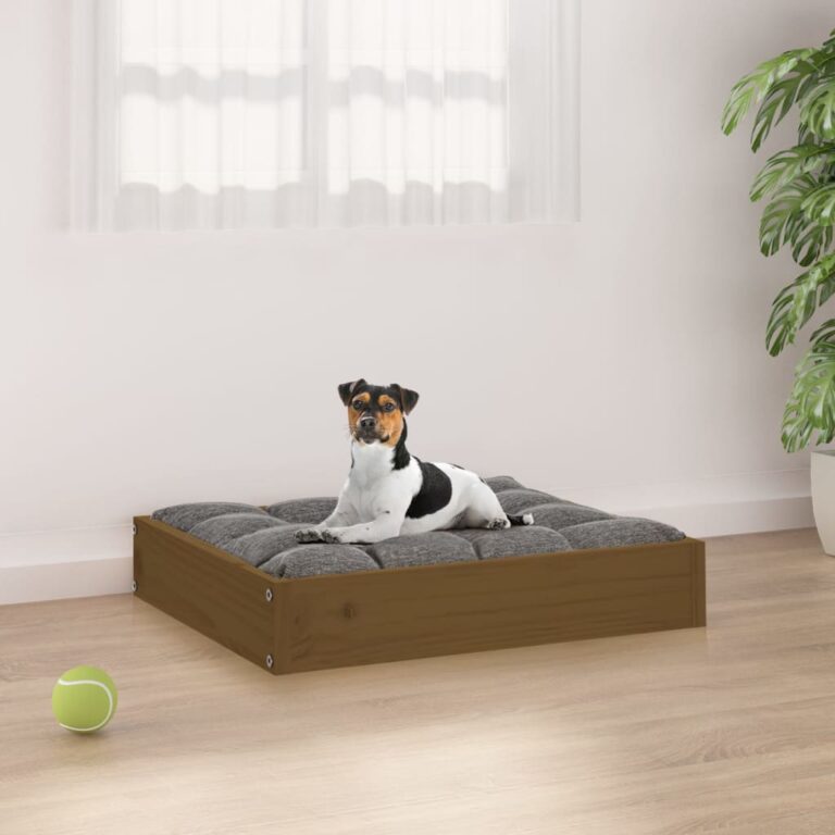 Dog Bed Honey Brown 51.5x44x9 cm Solid Wood Pine