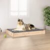Comfortable Solid Pine Wood Dog Bed Rectangular Minimalist Pet Furniture