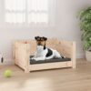 Luxury Solid Pine Wood Pet Bed Cozy Rectangular Puppy Sleep Furniture Home Decor