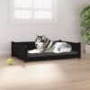 Luxury Solid Pine Wood Pet Bed Black Rectangular Comfortable Durable Dog Sofa