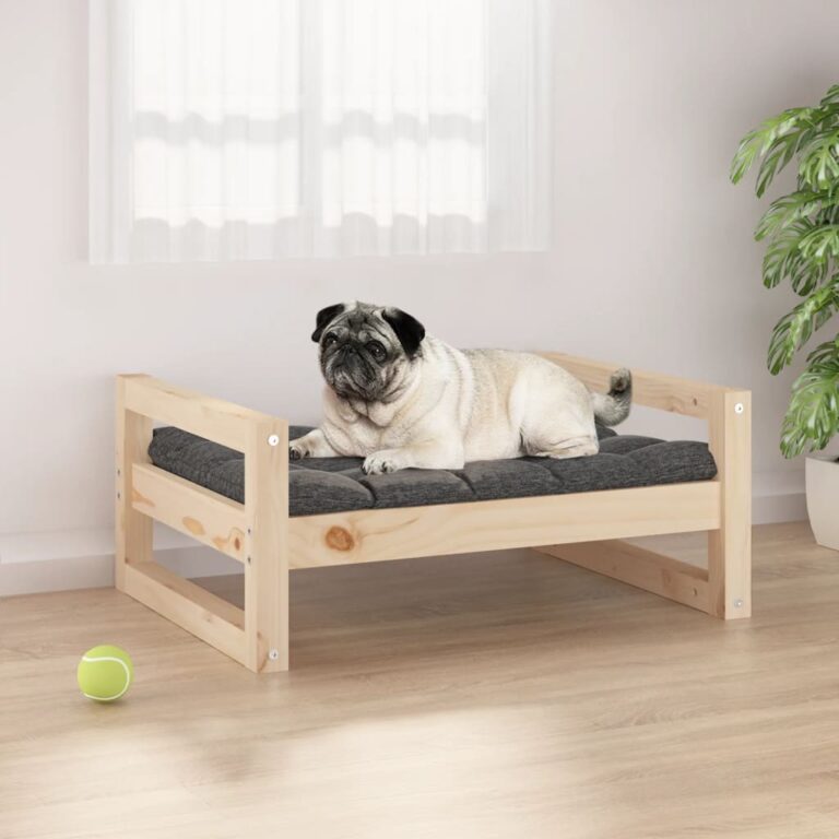 Comfortable Solid Pine Wood Pet Bed Durable Rectangular Minimalist Dog Sofa