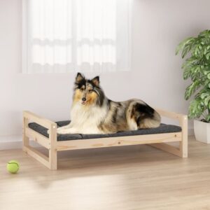 Luxury Solid Pine Wood Pet Bed Durable Untreated Frame Minimalist Design Cozy