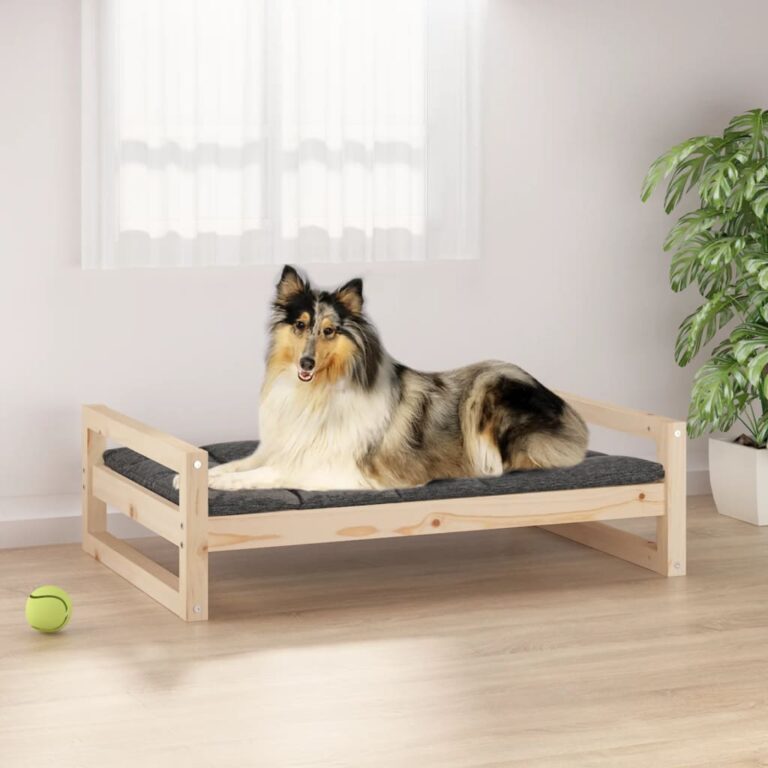 Luxury Solid Pine Wood Pet Bed Durable Untreated Frame Minimalist Design Cozy