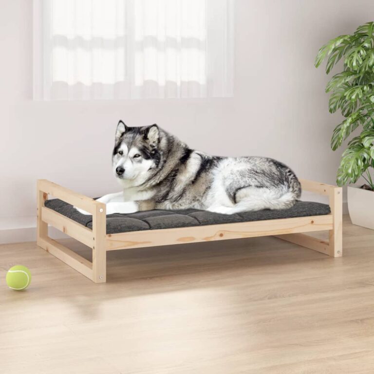 Comfortable Large Wooden Dog Bed Pet Furniture Pine Durable Sturdy Minimalist