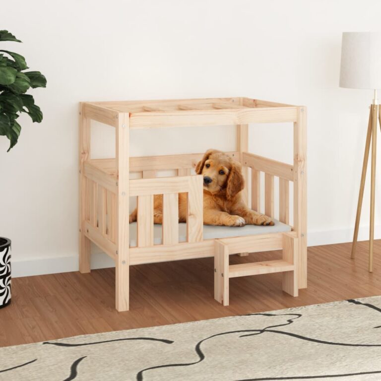 Dog Bed 75.5x63.5x70 cm Solid Wood Pine