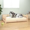 Luxury Solid Pine Wooden Pet Bed with High Side Walls for Dogs - Untreated Wood