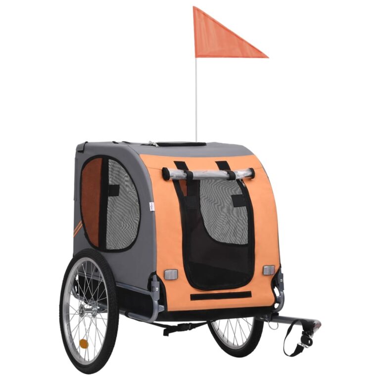 Water-Resistant Dog Bike Trailer with Air Vents  Safety Flag  Foldable Design