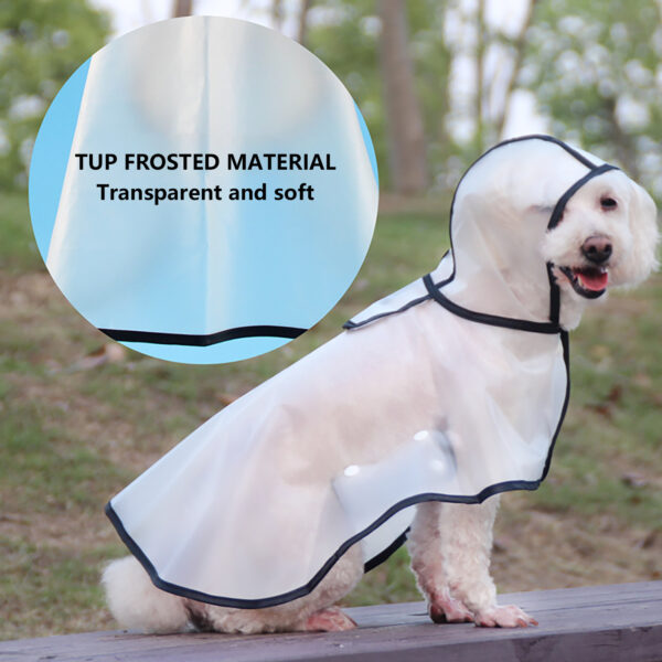 Pawfriends TPU Transparent Pet Cape Raincoat Large Dog Teddy Fadou Koki Dog Clothing Puppy Waterproof Pet Dog Raincoat  Jacket  Clothes Rainwear  Outdoor Hoodies