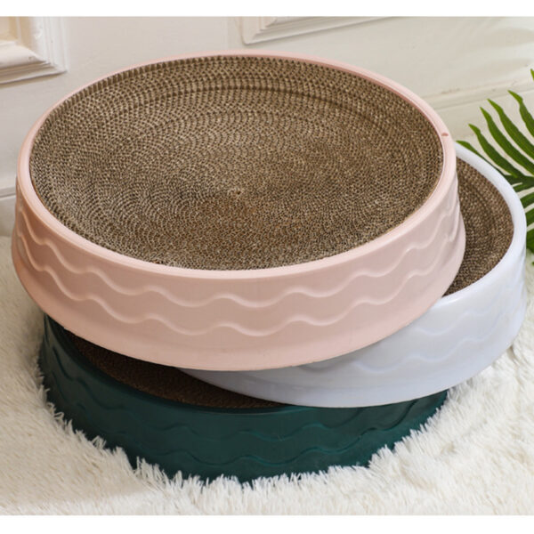 Pawfriends Cat Claw Plate Wear-Resistant Replaceable Round Corrugated Paper Pet Toy Cat Scratching Board  Pet Kitten Scratcher  Corrugated Cardboard  Cat Toy Mat Pad