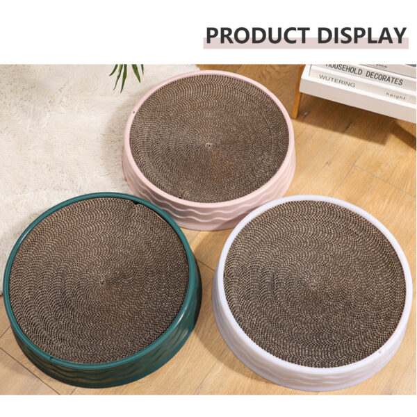 Pawfriends Cat Claw Plate Wear-Resistant Replaceable Round Corrugated Paper Pet Toy Cat Scratching Board  Pet Kitten Scratcher  Corrugated Cardboard  Cat Toy Mat Pad