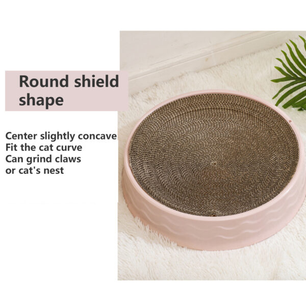 Pawfriends Cat Claw Plate Wear-Resistant Replaceable Round Corrugated Paper Pet Toy Pink Cat Scratching Board  Pet Kitten Scratcher  Corrugated Cardboard  Cat Toy Mat Pad
