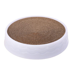 Pawfriends Cat Claw Plate Wear-Resistant Replaceable Round Corrugated Paper Pet Toy White Cat Scratching Board  Pet Kitten Scratcher  Corrugated Cardboard  Cat Toy Mat Pad