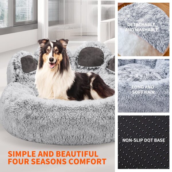 Pawfriends Paw Pets Bed Cushion Soft Warm Dog Bed Kennel Mat Blanket Washable Bed Grey Dog Bed Cat Bed