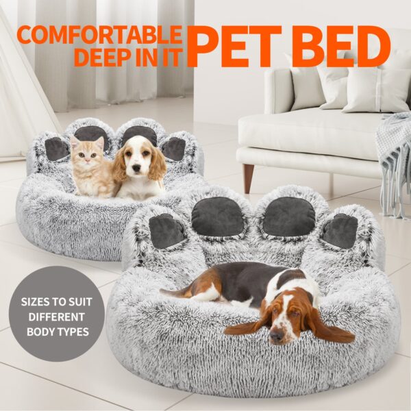 Pawfriends Dog Cat Pet Calming Bed Warm Soft Plush Round Nest Comfy Sleeping Kennel Cave AU Dog Bed Cat Bed