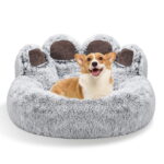 Pawfriends Dog Cat Pet Calming Bed Warm Soft Plush Round Nest Comfy Sleeping Kennel Cave AU Dog Bed Cat Bed