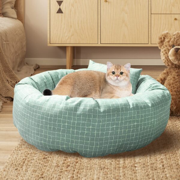 Pawfriends Pet Dog Cat Bed Warm Soft Round Nest Comfy Sleeping Kennel Pet Cushion Mat Green Pet Dog Cat Bed  Puppy Round  Cotton Nest  Soft Warm  Sleeping Kennel Mat