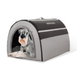 Pawfriends Pet Puppy Warm Soft Dogs Tent Fully Enclosed Removable Washable Dog Kennel Grey One Nest Both Purposes  Pet Dog Tent  Fully Enclosed  Removable Washable  Dog Kennel