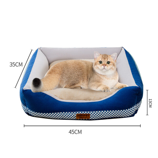 Pawfriends Pet Soft Warm Washable Dog Cat Bed with Independent Padded Zipper Design Blue XS