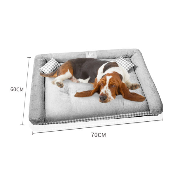 Pawfriends Pet Dogs Cat Calming Bed Warm Soft Plush Sleeping Kennel Removable Washable Grey