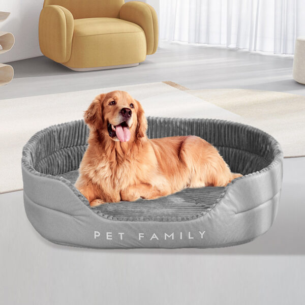 Pawfriends XL Pet Bed Dog Cat Calming Bed Sleeping Comfy Cave Washable Mat Extra Large Grey Dogs Beds  Cats Bed  Washable  Soft Comfy  Calming