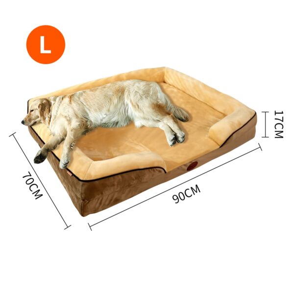 Pawfriends Deep Sleep Dog Sofa with Three-Sided Thickened Yellow Sponge Padding L Size Deep Sleep Dog Sofa  Three-Sided Integrated  Thickened Grey Sponge Padding