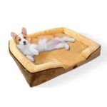 Pawfriends Dog Sofa Thickened Sponge On Three Sides Deep Sleep Thickening With Yellow Color Deep Sleep Dog Sofa  Three-Sided Integrated  Thickened Grey Sponge Padding