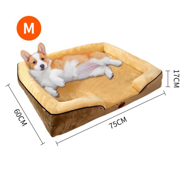 Pawfriends Dog Sofa Thickened Sponge On Three Sides Deep Sleep Thickening With Yellow Color Deep Sleep Dog Sofa  Three-Sided Integrated  Thickened Grey Sponge Padding