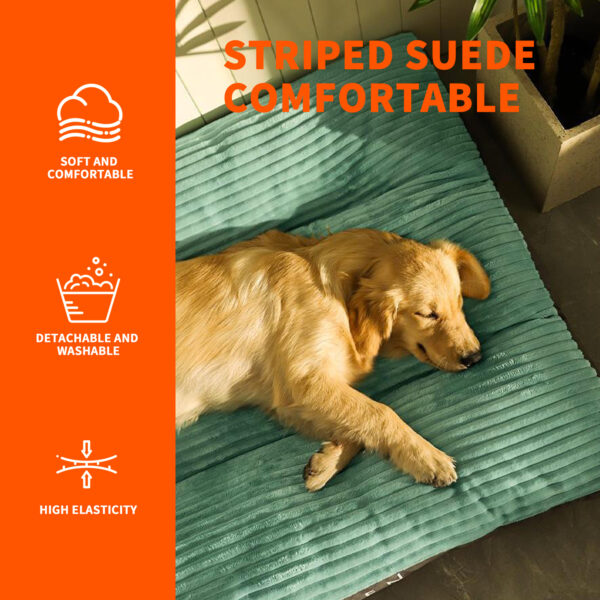 Pawfriends Striped Sleeping Dog Mat Calming Bed Cat Pet Washable Removable Cover Cushion Mat Striped Pet Bed Mat  Removable Washable Cover  Dog and Cat