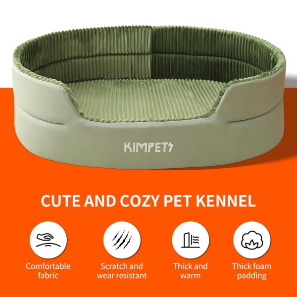 Pawfriends Striped large space three-dimensional semi enclosed pet nest L Avocado Color Generous 3D Semi-Enclosed Pets Nest Cushion Not Included