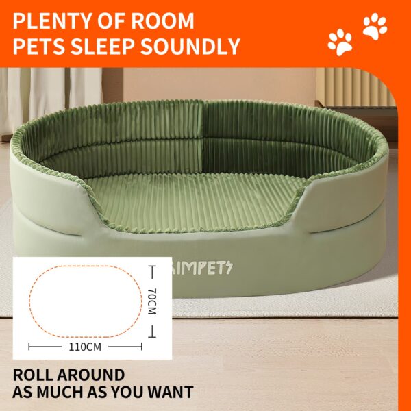 Pawfriends Avocado-Colored Large Size XXL Striped 3D Semi-Enclosed Pet Nest Generous 3D Semi-Enclosed Pets Nest Cushion Not Included