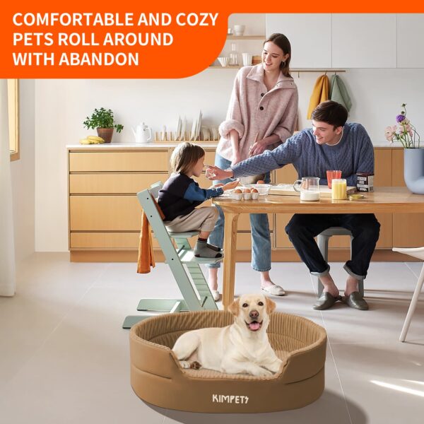 Pawfriends Large Pet Dog Double Side Calming Bed Soft Warm High Back Mattress Dog Mat L Generous 3D Semi-Enclosed Pets Nest Cushion Not Included