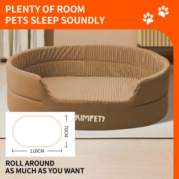 Pawfriends Sofa- Stripe Double Side Dogs Beds Soft High Back Comfy Sleeping Kennel Generous 3D Semi-Enclosed Pets Nest Cushion Not Included